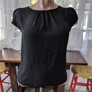 Sheer cap sleeve blouse